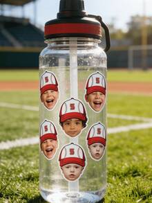 Custom Face Stickers, Photo Stickers, Personalized Baseball-Themed Face Stickers, Custom Stickers, Teen Birthday Party Photo Stickers, Party Sponsor Stickers - Multicolor - View 3