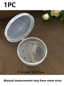 1/2/3個小透明塑料圓形收納盒 - 便攜式化妝棉與卸妝產品收納盒，密封旅行設計，適用於刷子、球、珠子等，浴室與梳妝台收納，卸妝產品收納盒，光滑表面，透明收納盒 - 彩色 - 查看 14