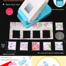 New Stamp Frame DIY Hole Punch Tool, Stamp Shaped Craft Hole Punch, Round Hole Punch, Serrated Hole Punch, Embossing Tool - Multicolor - View 1
