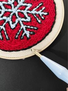 1pc Adjustable Embroidery Awl - Blue, Easy To Use, Durable Plastic Craft Tool For Creating Intricate Patterns - 4-position Adjustable Needle - View 4