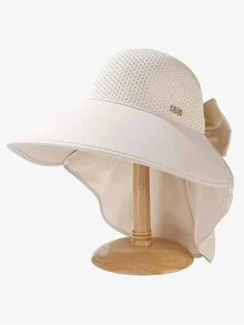 1 chiếc mũ chống nắng nữ màu trơn có in chữ, kiểu dáng thời trang, đa năng, tối giản, có thể gấp gọn, phù hợp cho các hoạt động ngoài trời và sử dụng hàng ngày. - Nhiều màu - Xem 6