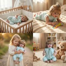 NPK 24英寸重生幼儿公主娃娃 Yannik 金发 3D皮肤，血管清晰可见 高品质收藏艺术娃娃 女孩 - 布身體 - 查看 5