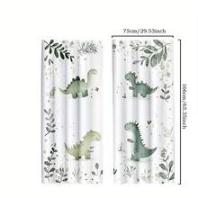 Bộ 2 rèm cửa in kỹ thuật số phong cách màu nước hình khủng long và cây cối, chất liệu 100% polyester, kiểu treo thanh rèm, không có lớp lót, định lượng 90gsm, rộng 180cm, thích hợp cho phòng ngủ, phòng khách, phòng ăn, phòng tắm, ngoài trời. - Nhiều màu - Xem 8