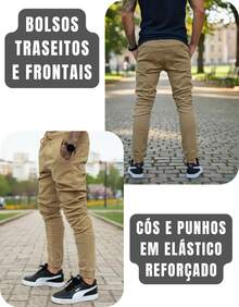 Men Jeans - 米色 - 查看 6