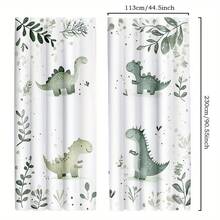 Bộ 2 rèm cửa in kỹ thuật số phong cách màu nước hình khủng long và cây cối, chất liệu 100% polyester, kiểu treo thanh rèm, không có lớp lót, định lượng 90gsm, rộng 180cm, thích hợp cho phòng ngủ, phòng khách, phòng ăn, phòng tắm, ngoài trời. - Nhiều màu - Xem 6