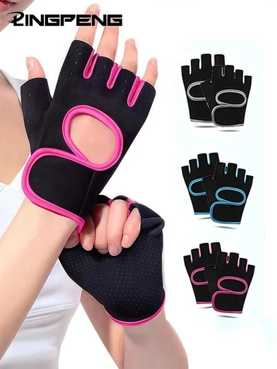 LINGPENG 1 par de guantes deportivos de silicona con puntos antideslizantes y ajustables, adecuados para levantamiento de pesas, ciclismo, sentadillas y talla grande
