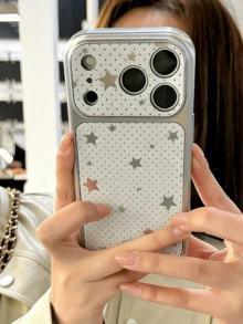 Cute Polka Dots Matte Electroplated Phone Case Compatible With IPhone 17 Pro Max 17Pro 17 16 15 14 Pro Max Y2K Soft TPU Back Cover - Star Polka Dots - View 2