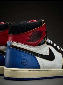 Nike Jordan × Union x  Air Jordan 1 High OG 柔軟舒適 高筒 復古籃球鞋 男女同款 黑白藍 - 黑白紅藍 - 查看 9