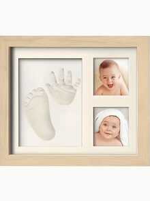 Baby Handprint & Footprint Clay Mold Kit, Newborn Infant Foot Hand Print Keepsake Memorable Gift With Frame, Includes Clay And Frame - Multicolor - View 2
