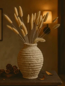 1个6.3英寸复古粗面陶瓷花瓶，经典家居装饰手工仿古花瓶，适合室内插花，复古手工家居装饰玻璃花瓶 - A - 查看 2