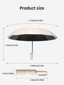 1pc 10-Rib Automatic Open-Close Large Umbrella, Thickened & Reinforced Unisex Foldable Umbrella For Rain And Sunshine (Product Size And Weight Please Note, Ribs And Rib Color Shipped Randomly),Umbrella - A - View 7