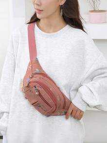 1Pc Large Capacity Sports Bag, Mobile Waist Bag, New Running Versatile Shoulder Bag (Randomly Cut Pattern) - Multicolor - View 12