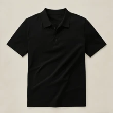 Men's Golf Polo Shirt, Fashion Business Casual Printed Short Sleeve Collared Button Design - Black - View 2