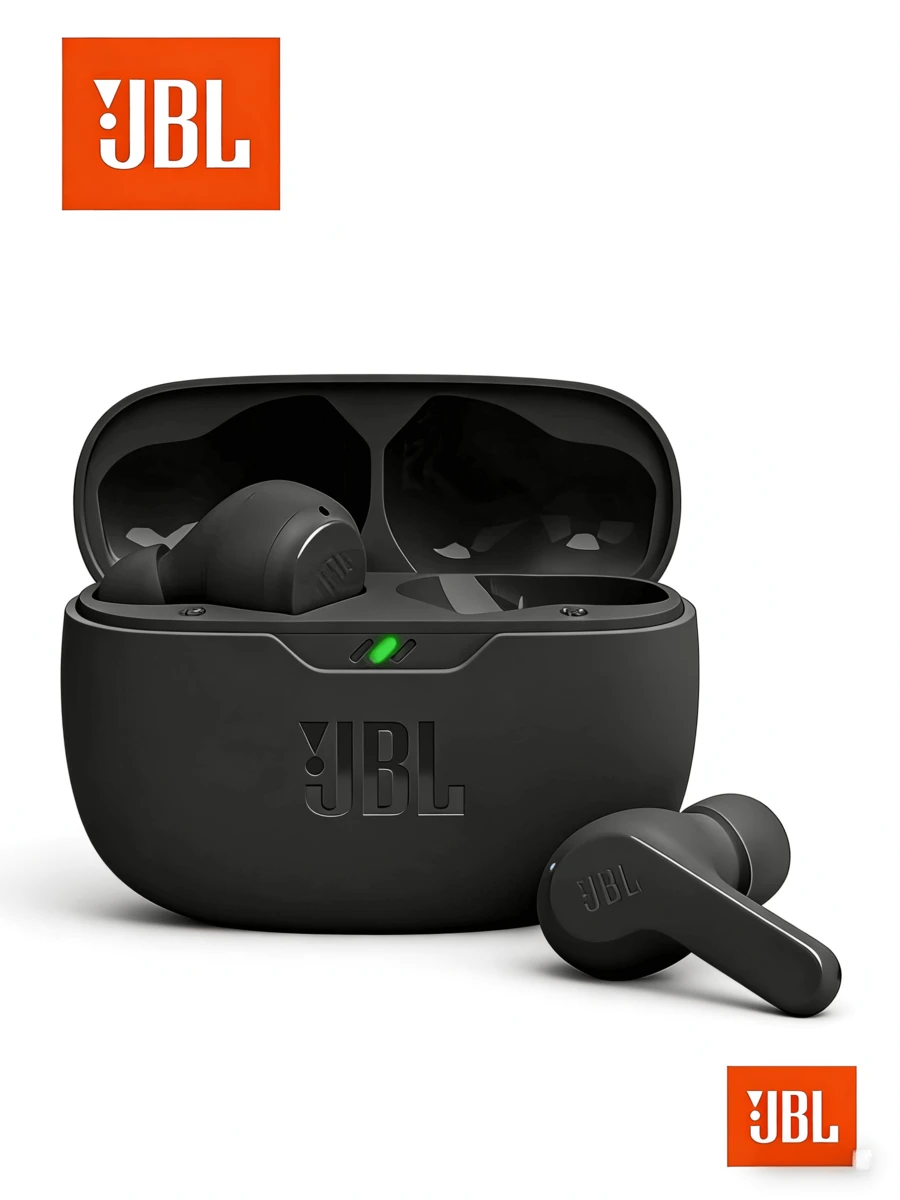 JBL WAVE BEAM Bluetooth Earbuds Active Noise Cancelling In-Ear Headphones IP54 Waterproof Type-C Charging Port White - Multicolor - View 1