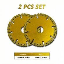 2片装 100mm/115mm/125mm 金刚石锯片，钎焊大理石花岗岩切割片，混凝土墙面开槽锋利耐用角磨机石材切割片 - A - 查看 7