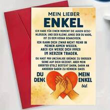 一张来自祖父母的温馨贺卡，非常适合在生日、周年纪念日或家庭聚会等特殊场合表达爱意和自豪。附赠信封。 - 多色 - 查看 4