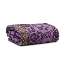 Large Soft Cotton Bath Towel With Luxury Print, 70*1.40 Cm - 圖案 1 - 紫色 - 查看 1