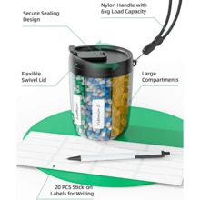Bình đựng vitamin 6 ngăn, hộp đựng thực phẩm chức năng có các ngăn riêng biệt, dễ dàng lấy thuốc. - Nhiều màu - Xem 6