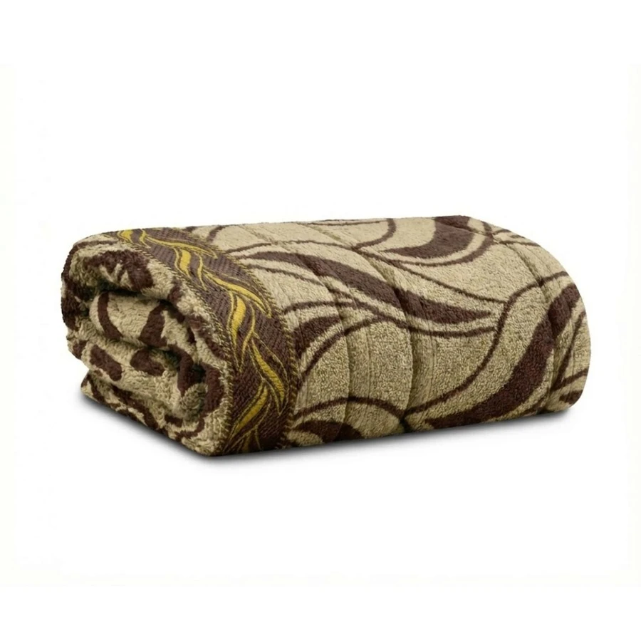 Large Soft Cotton Bath Towel With Luxury Print, 70*1.40 Cm - 圖案 3 – 黃色 - 查看 1