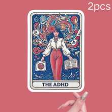 ADHD Awareness Reflective Vinyl Sticker - Durable, Suitable For Laptops, Water Bottles And Cars, Self-Adhesive, Asymmetrical Shape, Disposable, Car Decor | Prominent Slogan Sticker | Matte Surface School Supplies - Multicolor 1 - View 13