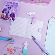 KPOP Witch Hunting Girl Group Stationery Set, Classroom Reward Learning Small Gift, Student Back To School Gift Box, Notebook, Eraser, Ballpoint Pen, Ruler, Bag Charm, Back To School Supplies - Rectangle - View 5