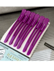 6pcs Salon & Home Use Seamless Hair Clips, Large Size, Hairstyle Separation, Seamless, Durable Plastic - Multicolor - View 7