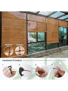 Bamboo Effect Roller Blind, Reed Roller Blind, Breathable Blackout Curtains For Windows, Suitable For Indoor And Outdoor Use, A Variety Of Sizes, ✅ 24/72h Delivery To Spain (Mainland) - Junco - 查看 3