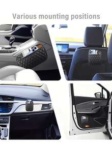 Universal Car Seat Back Storage Bag, Waterproof Faux Leather Organizer Pouch, Multi-Function Phone & Document Holder - A - View 5