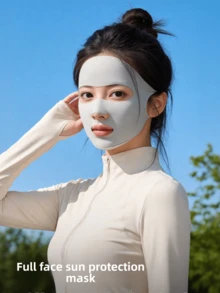 Elegant Breathable Sun Protection Face Mask, Solid Color, Elastic Fit Suitable For Summer Cycling And Daily Outings - Hand Wash Or Dry Clean, UV Protection, Face Mask, Mother's Day Gift - Multicolor - View 1