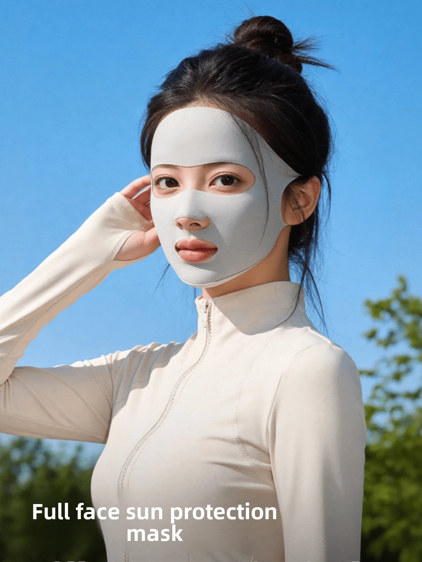 Elegant Breathable Sun Protection Face Mask, Solid Color, Elastic Fit Suitable For Summer Cycling And Daily Outings - Hand Wash Or Dry Clean, UV Protection, Face Mask, Mother's Day Gift - Multicolor - View 1