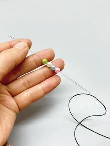 Set de 5 agujas de cuentas dobladas, con apertura en el medio para enhebrar, agujas para cuentas de semilla, agujas de cuentas giratorias, herramientas finas para enhebrar cuentas, suministros para hacer joyería - Aguja para abalorios curva y abierta - Ver 4