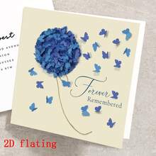 Blue Hydrangea & Butterfly Birthday Card (Non-3D), With Envelope, Christmas - Multicolor - View 7