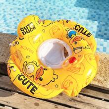 Anillo Natación para Bebé Engrosado Asiento Del Volante Con Parte Inferior Esponja Dibujos Animados para Anillo Asiento para Bebé Anillo Natación Inflable en (pato Amarillo) - Amarillo - Ver 1