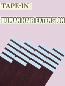 #99J 30g 20pcs Straight Tape In Human Hair Extension. 18-28inch. Silky Seamless Invisible For Thin Hair Woman. Add Volume & Length. Natural Look. Top Quality Blue Tape In Hair Tape. - S99J - View 5