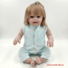 NPK 24英寸重生幼儿公主娃娃 Yannik 金发 3D皮肤，血管清晰可见 高品质收藏艺术娃娃 女孩 - 布身體 - 查看 2