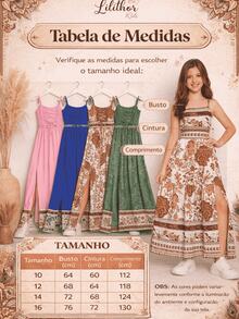 -Inspired Long Dress For Girls/Teens With Side Slit And Exclusive Boho Print | Open Back And Adjustable Tie | Flowing Skirt With A Light Drape And Elegant Movement | Ideal For Pre-Teen And Teen Girls Seeking Comfort And Style In A Single Piece | Perfect For Birthday Gifts, Children's Day, And Special Occasions | Long Printed Dress For Outings, Everyday Wear, Events, Parties, Weddings, And Graduations | Lightweight, Cool, And Comfortable Fabric | Design With A Defined Waist And Modern Slit That Enhances The Look | Available In Pink, Royal Blue, Brown, And Green | Sizes 10 To 16 | Versatile Piece For Casual Looks And Special Occasions With A Secure Fit And Excellent Finish - 寶藍色 - 查看 4