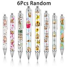 1/6/12 Pcs Cute Cartoon Animal Sloth Ballpoint Pens Retractable Push-Button Pens Black Ink Pens Animal Lover Gifts Back-To-School Season Gifts Office And School Supplies Pens For Teachers And Students - Sloth - View 8