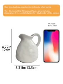 1个白色带柄现代农舍风格花瓶，适合家居装饰、餐桌摆设、客厅和卧室，营造乡村波西米亚风情。 - 彩色 - 查看 8