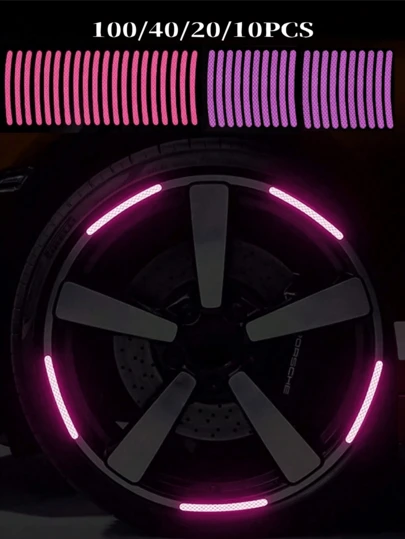 100PCS 40PCS 20PCS 10PCS Reflective Car Wheel Decorative Stripe Stickers, Night Safety Warning Car Stickers, Anti-Scratch Reflective Stickers Car Motorcycle Wheel Safety Decorative Car Decals Universal,Night Reflective Car Wheel Safety Warning Stripe Decals Stickers Car Motorcycle Bike Wheel Stickers Decoration Universal