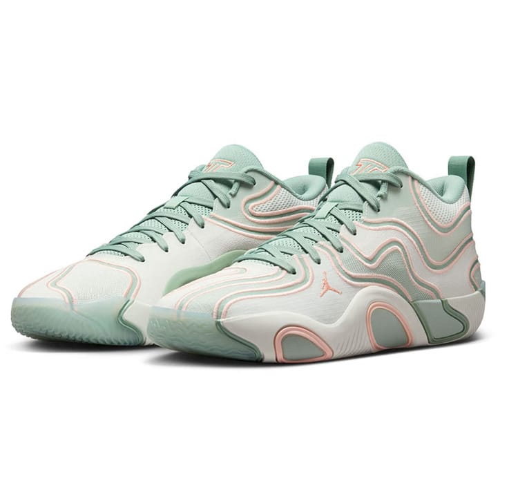 Nike Tatum 3 中帮篮球鞋,耐穿、缓震、回弹、舒适、支撑性好,条纹设计,适合日常穿着、训练、健身、休闲,FZ6601-002 - 白綠色 - 查看 1