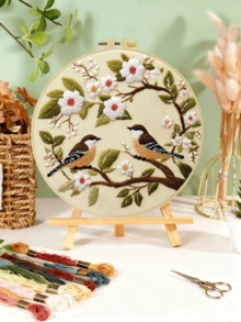 20x20cm/7.9x7.9in Hand Embroidery Kit, Bird Theme Pattern, Suitable For Adult Beginners, Includes Embroidery Cloth, Instructions, Embroidery Frame And Needles, Great Gift For Friends And Family, Home Decor, Office Craft - 20X20cm - View 14