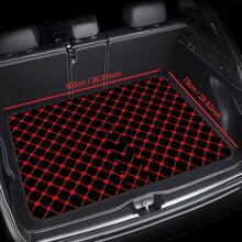 1 pièce Tapis de coffre de voiture à carreaux géométriques rouges et noirs, durable et lavable en machine, accessoire automobile haut de gamme convenant aux berlines, camionnettes et SUV, facile à nettoyer et à transporter, doublure de coffre de voiture personnalisée, tapis de chargement - tapis de coffre - Voir 2