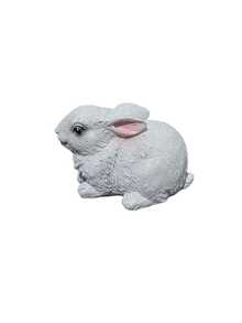 White Rabbit Resin Garden Statues Perfect For Spring Decor, Fairy Garden Displays Or As Heartwarming Gifts - 1pc - View 11