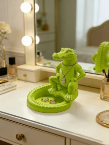 新款鳄鱼摆件，多用途家居装饰，适用于室内、室外、花园和庭院 - 動物 - 查看 1
