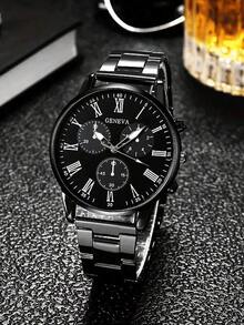 Men's Steel Band Exquisite Quartz Watch, Business Style High-End Feeling Men's Watch - one-size - View 2