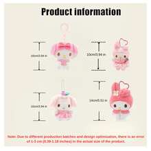 SANRIO Plush Keychain Pendant - Heart Series, Cherry Blossom Series, Good Mood Series, And Line Series - Official Licensed, Cute Plush Pendant Suitable For Wallet, Backpack And Handbag, Soft Collectible Plush Pendant, Approx. 10-11cm (3.9-4.3 Inches) High - Multicolor - View 11