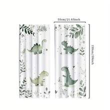 Bộ 2 rèm cửa in kỹ thuật số phong cách màu nước hình khủng long và cây cối, chất liệu 100% polyester, kiểu treo thanh rèm, không có lớp lót, định lượng 90gsm, rộng 180cm, thích hợp cho phòng ngủ, phòng khách, phòng ăn, phòng tắm, ngoài trời. - Nhiều màu - Xem 7