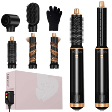 Juego de herramientas para peinado 5 en 1 - Tenacilla de rizado automática giratoria, cepillo alisador, secador de pelo con estilizador de aire - Tipo de Enchufe A USA (110-127V) - Ver 13