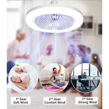 10in LED Fan Light With 5 Blades, 360° Flexible Rotation, Remote Control, Aromatherapy Function, Crystal Shade, Adjustable Color Temperature, Brightness, Wind Speed, Timer, Suitable For Bedroom, Living Room, Office, Shop - 10in - View 4