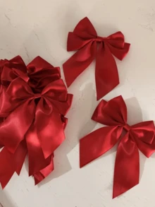 10pcs Bright Red Double-Layer Bow, Full Of Holiday Atmosphere, Suitable For Wedding DIY Decoration, Gift Packaging, Gift Basket Decoration, Birthday Packaging, Holiday Arrangement, Wedding Decoration, Mother's Day Decoration, Wreath Embellishment, Bridal Party Supplies, Holiday And Party Gift Decoration Bow - View 8